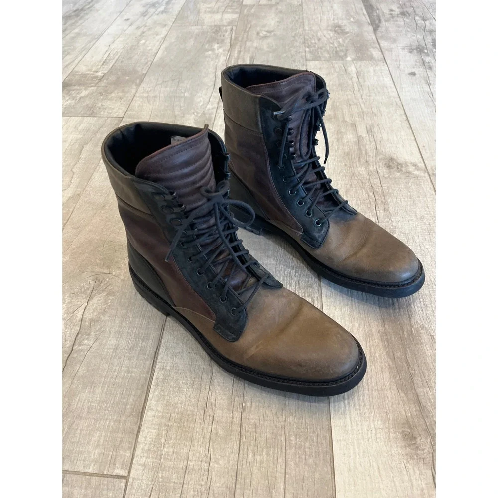 Nordstrom Rack Made in Italy Men Multi-Color Leather Combat Boots 45 M285F1032D